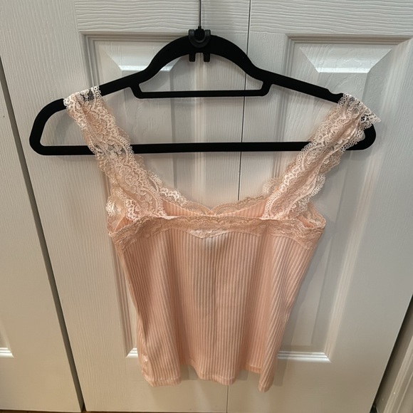 JCREW pink lace trim top - Picture 2 of 2